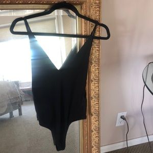 Black low back & plunge front body suit